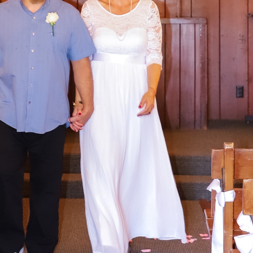 White maxi dress.